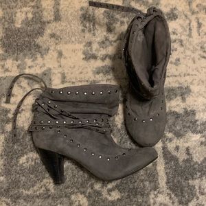 Dark Grey Studded boots